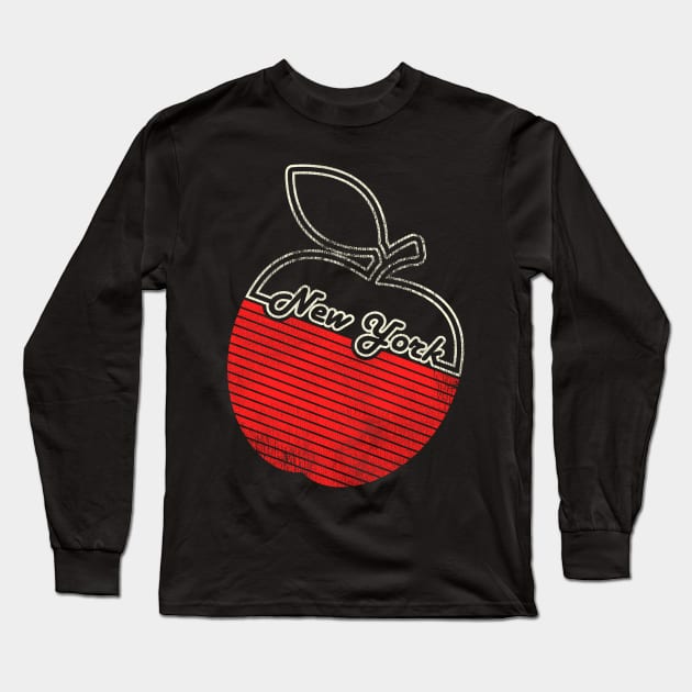 The Big Apple Retro 80s Style Tourist Souvenir Long Sleeve T-Shirt by darklordpug